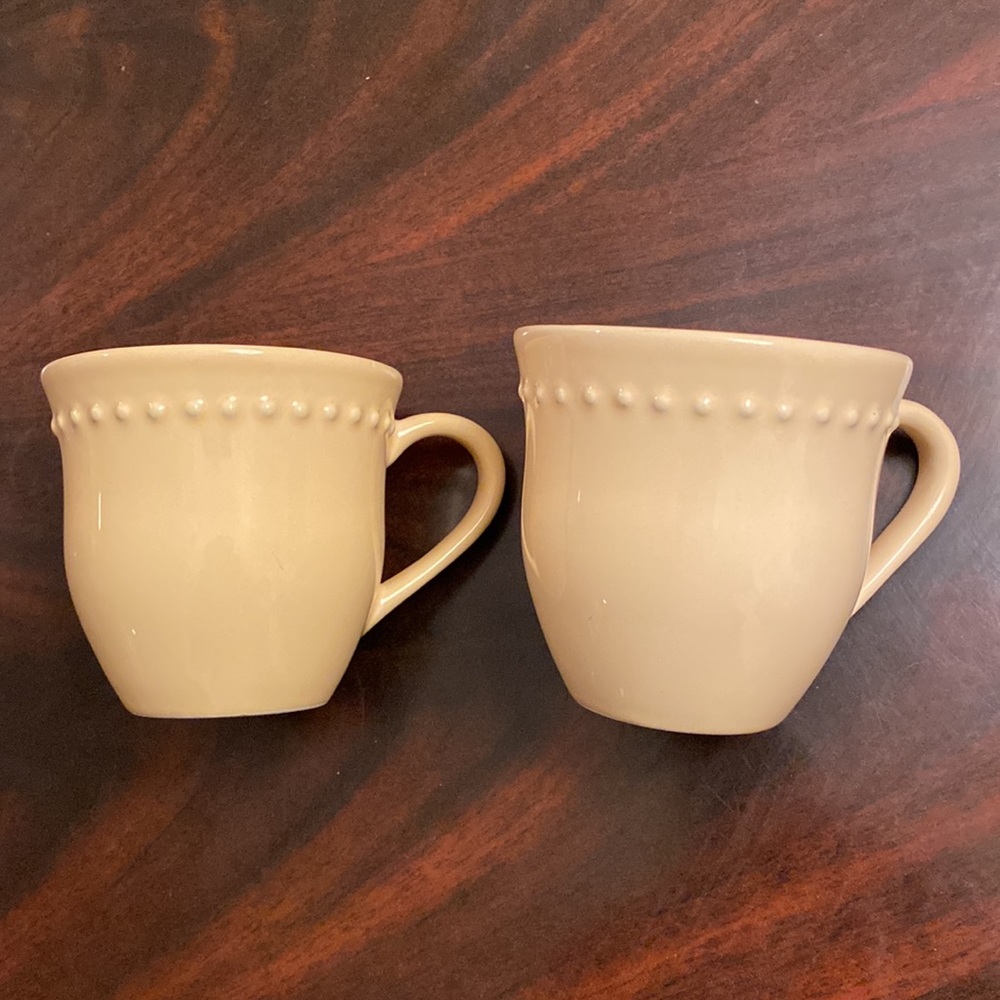 2 Pottery Barn Emma Pale Yellow Mugs